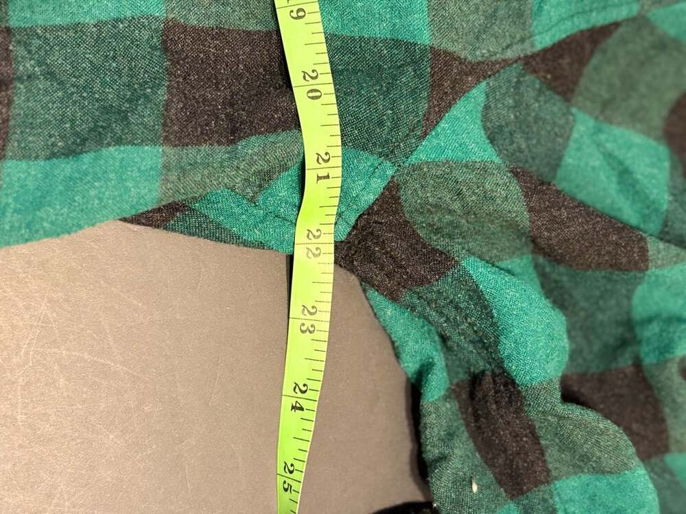 American Eagle Outfitters Green Black Plaid Boyfriend Fit Flannel Shirt XL - Picture 5 of 9